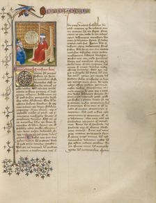 Boethius Discusses Music with a Group of Men; De musica, about 1405. Creator: The Virgil Master
