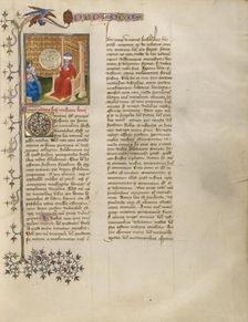 Boethius Discusses Music with a Group of Men; De musica, about 1405. Creator: The Virgil Master