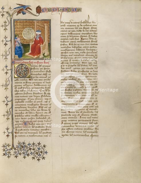 Boethius Discusses Music with a Group of Men; De musica, about 1405. Creator: The Virgil Master.