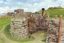 Bofors gun, Pendennis Castle, c1943, (c1990-2010) Artist: Ivan Lapper