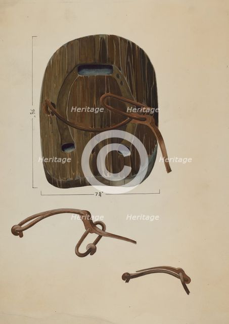 Bog Shoe for Horse, c. 1936. Creator: James Vail.