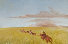 Bogard, Batiste, and I, Traveling through a Missouri Bottom, 1837-1839. Creator: George Catlin