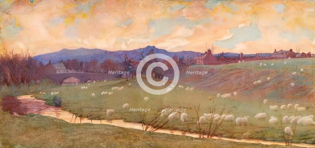 Bogie Bridge, Sunset, c1870-1890. Creator: George Wilson.