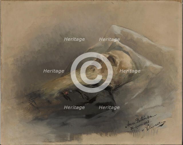 Bohdan Zaleski on His Deathbed, March 31, 1886. Creator: Anna Bilinska.