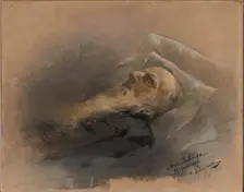 Bohdan Zaleski on His Deathbed, March 31, 1886. Creator: Anna Bilinska