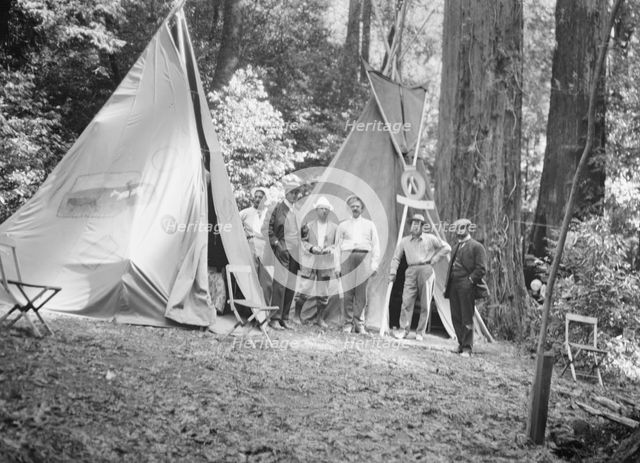 Bohemian Club Grove scene, between 1896 and 1911. Creator: Arnold Genthe.