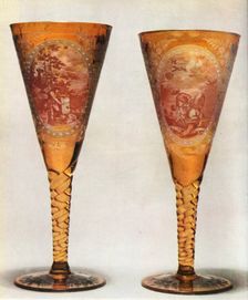 Bohemian glasses, 19th century, (1948). Creator: Unknown