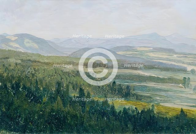Bohemian low mountain range (from the folder "16 views of Czech landscapes 'Ceská krajina'"), 1902. Creator: Ferdinand Engelmuller.