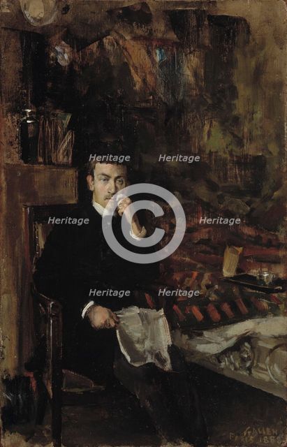 Bohemian, Portrait of the Norwegian Artist C. A. Dørnberger, 1888. Creator: Akseli Gallen-Kallela.