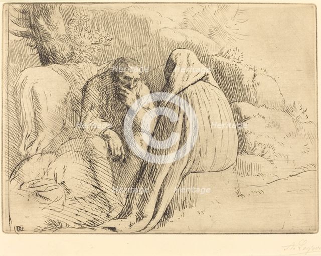 Bohemien Encampment (Campement de bohemiens). Creator: Alphonse Legros.