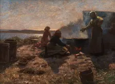 Boiling Train Oil at Nymindegab, Jutland, 1879. Creator: Laurits Tuxen
