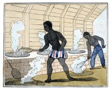 Boiling and Cooling the Sugar 1826. Artist: Amelia Alderson Opie