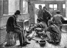 Boiling and testing opium in China, 1881. Creator: Frank Dadd