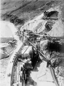 Boise Project - Reclamation Service, U.S. Arrowcock [sic] Dam, 1920. Creator: Harris & Ewing