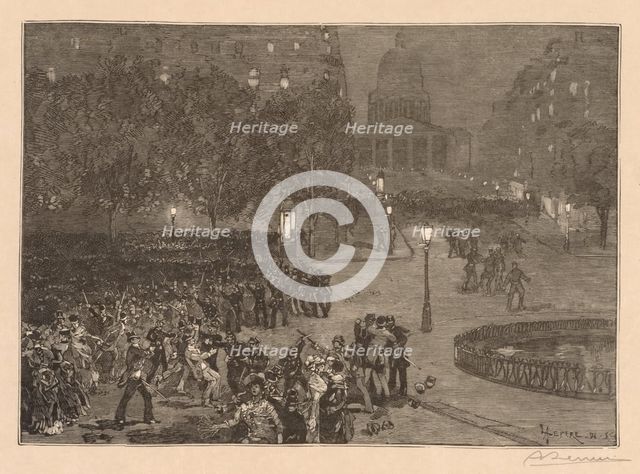 Bois du Monde: Les troubles du quartier Latin, 1882. Creator: Auguste Louis Lepère (French, 1849-1918).
