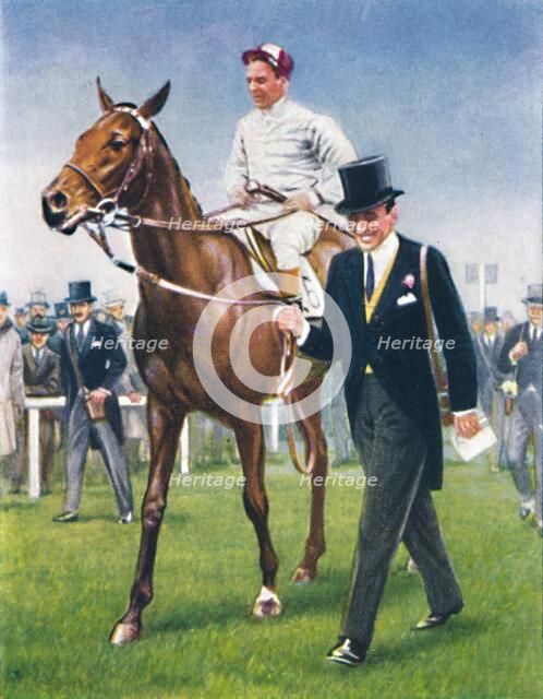 Bois Roussel, Jockey: E. C. Elliott', 1939. Artist: Unknown.