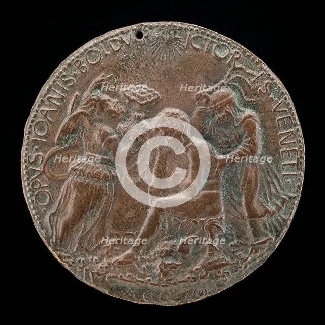Boldù between Faith and Penitence [reverse], 1458. Creator: Giovanni Boldu.