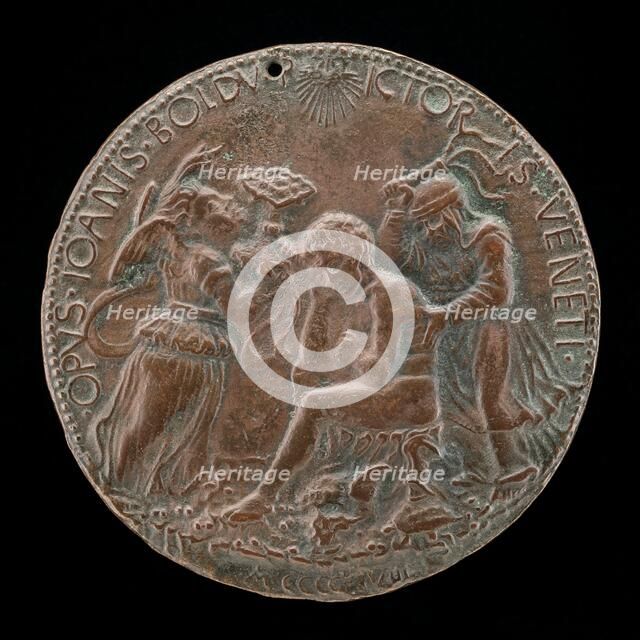 Boldù between Faith and Penitence [reverse], 1458. Creator: Giovanni Boldu.