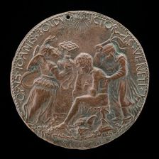 Boldù between Faith and Penitence [reverse], 1458. Creator: Giovanni Boldu