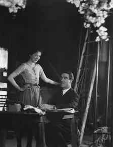 Boleslavsky, N., Mr., and unidentified woman, portrait photograph, 1928 Creator: Arnold Genthe