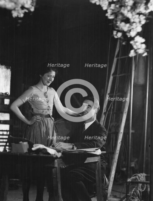 Boleslavsky, N., Mr., and unidentified woman, portrait photograph, 1928 Creator: Arnold Genthe.