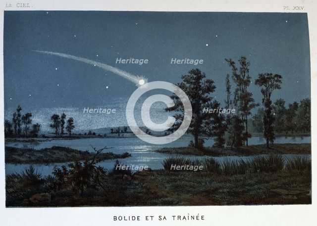 Bolide and its train, 1870. Creator: Unknown.