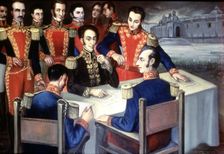 Bolivar and his generals in 1822