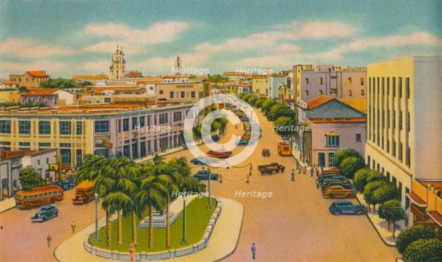 'Bolivar Boulevard, Barranquilla', c1940s. Artist: Unknown.