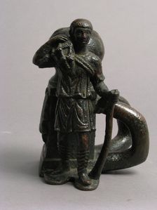 Bollard with a Fisherman, Late Roman or Byzantine, early 5th century. Creator: Unknown