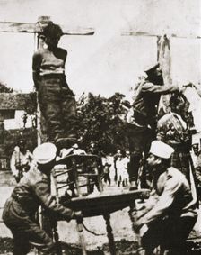 Bolsheviks hung by villagers, Russian Civil War, 1920s