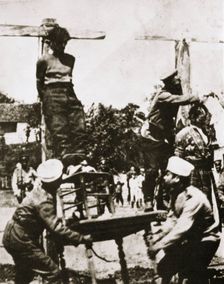Bolsheviks hung by villagers, Russian Civil War, 1920s. Creator: Unknown