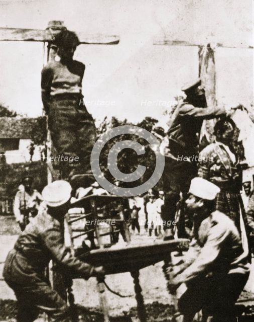 Bolsheviks hung by villagers, Russian Civil War, 1920s. Creator: Unknown.