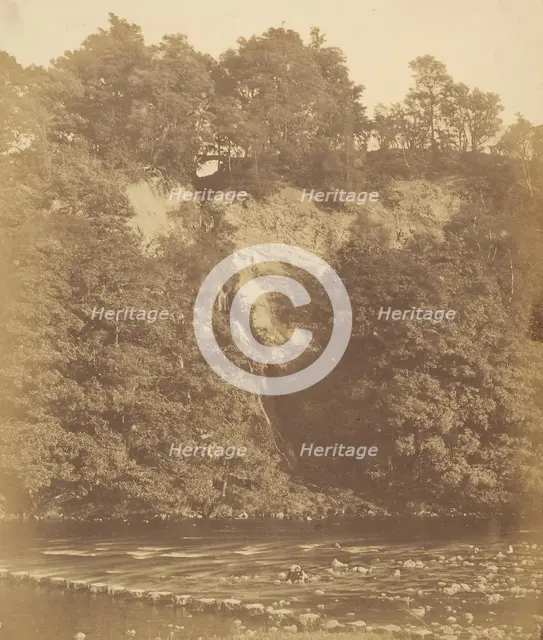 Bolton Priory. The Stepping Stones, 1850s. Creator: Joseph Cundall.