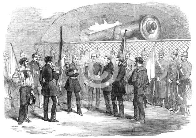 Bomarsund - General Bodiscoe, the Russian Governor, surrendering himself to the English and..., 1854 Creator: Unknown.