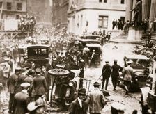 Bomb blast opposite the offices of JP Morgan & Co, New York, USA, 16 September, 1920. Creator: Unknown