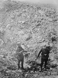 Bomb crater in France, between c1915 and 1918. Creator: Bain News Service