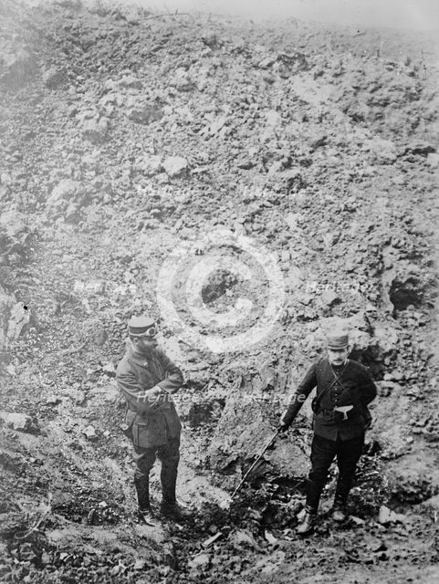 Bomb crater in France, between c1915 and 1918. Creator: Bain News Service.