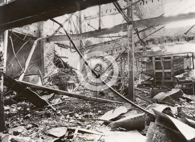 Bomb damage, Caley factory, Norwich, Norfolk, 1942. Artist: Unknown
