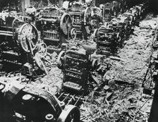 Bomb damage at a Renault factory, Sevres, Paris, 4 April 1943