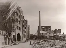 Bomb damage at the Caley factory, Norwich, Norfolk, 1942