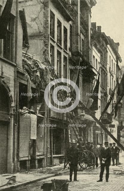 Bomb damage in Antwerp, Belgium, First World War, 1914, (c1920). Creator: Unknown.