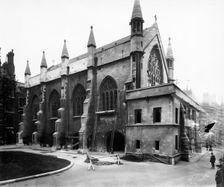Bomb damage to Lincoln's Inn Chapel, London, October 1915