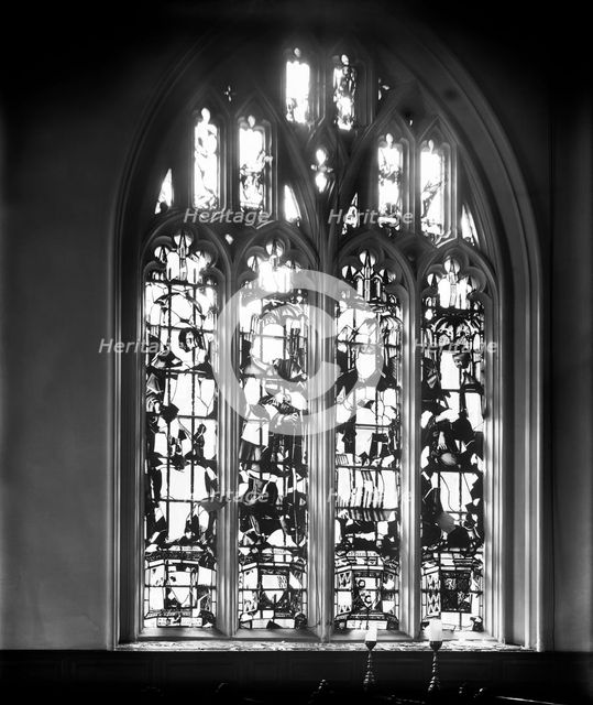 Bomb damage to Lincoln's Inn Chapel, London, October 1915. Artist: Unknown.
