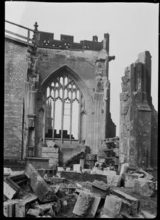 Bomb damage to Manchester Cathedral, Greater Manchester, c1940s. Creator: George Bernard Mason