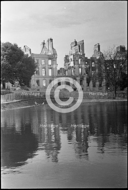 Bomb damage, The Crescent, Plymouth, Devon, World War II, 1942. Creator: Cyril James Palmer.