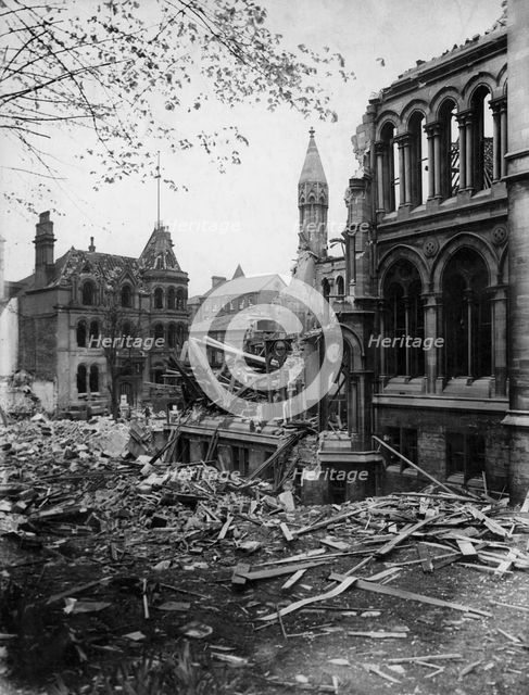 Bomb damage, University College, Shakespeare Street, Nottingham, Nottinghamshire, 1941. Artist: Unknown