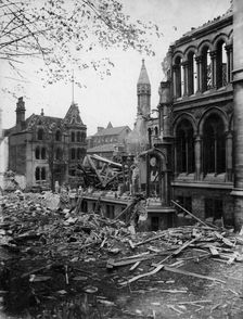 Bomb damage, University College, Shakespeare Street, Nottingham, Nottinghamshire, 1941