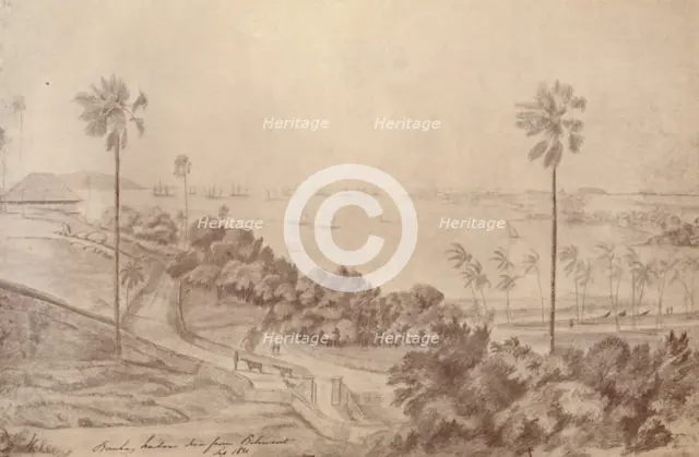 'Bombay Harbour - Seen from Belmont', September 1821, (1936). Creator: Unknown.