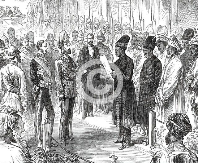 Bombay Parsees with an Address of Welcome to the Prince, 1876. Creator: Unknown.