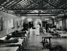 Bombay plague epidemic, 1896-1897: interior of a plague hospital, 1896/1897. Creator: Clifton & Co